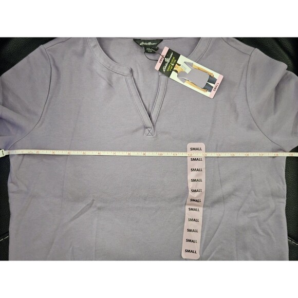 Eddie Bauer Ladies Light Purple Dusk Short Sleeve V-Neck Tee Size Small - Picture 5 of 7